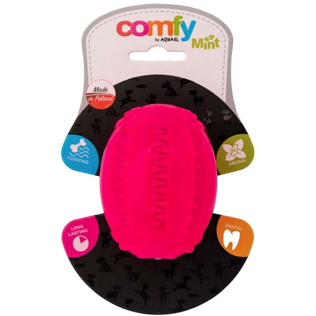COMFY TOY DENTAL RUGBY MINT 8X6,5CM PINK