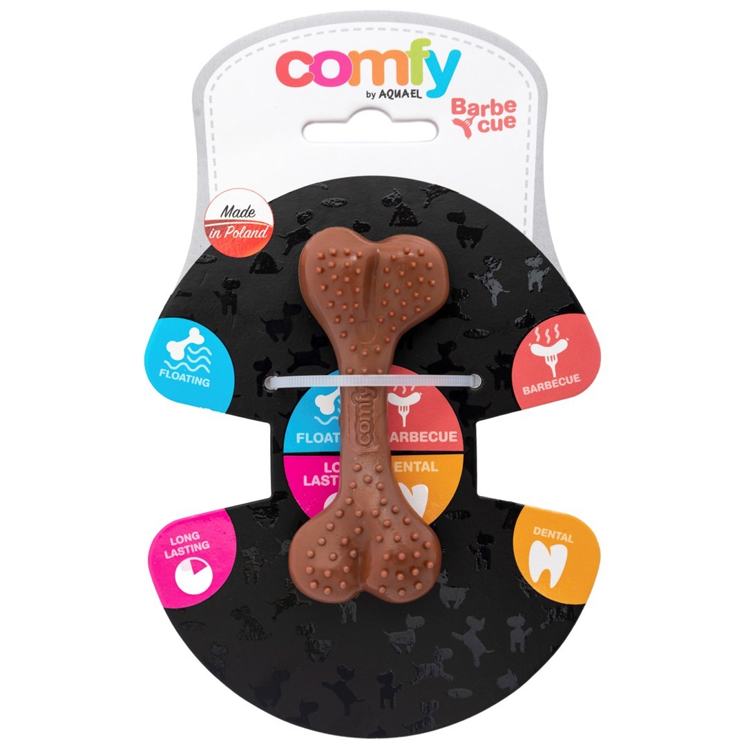 COMFY TOY DENTAL BONE BARB 8,5CM BROWN