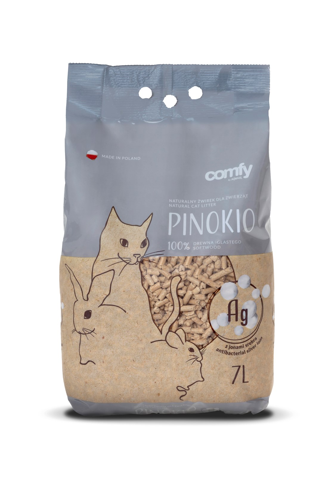 COMFY LITTER PINOKIO WOODEN SILVER 7L