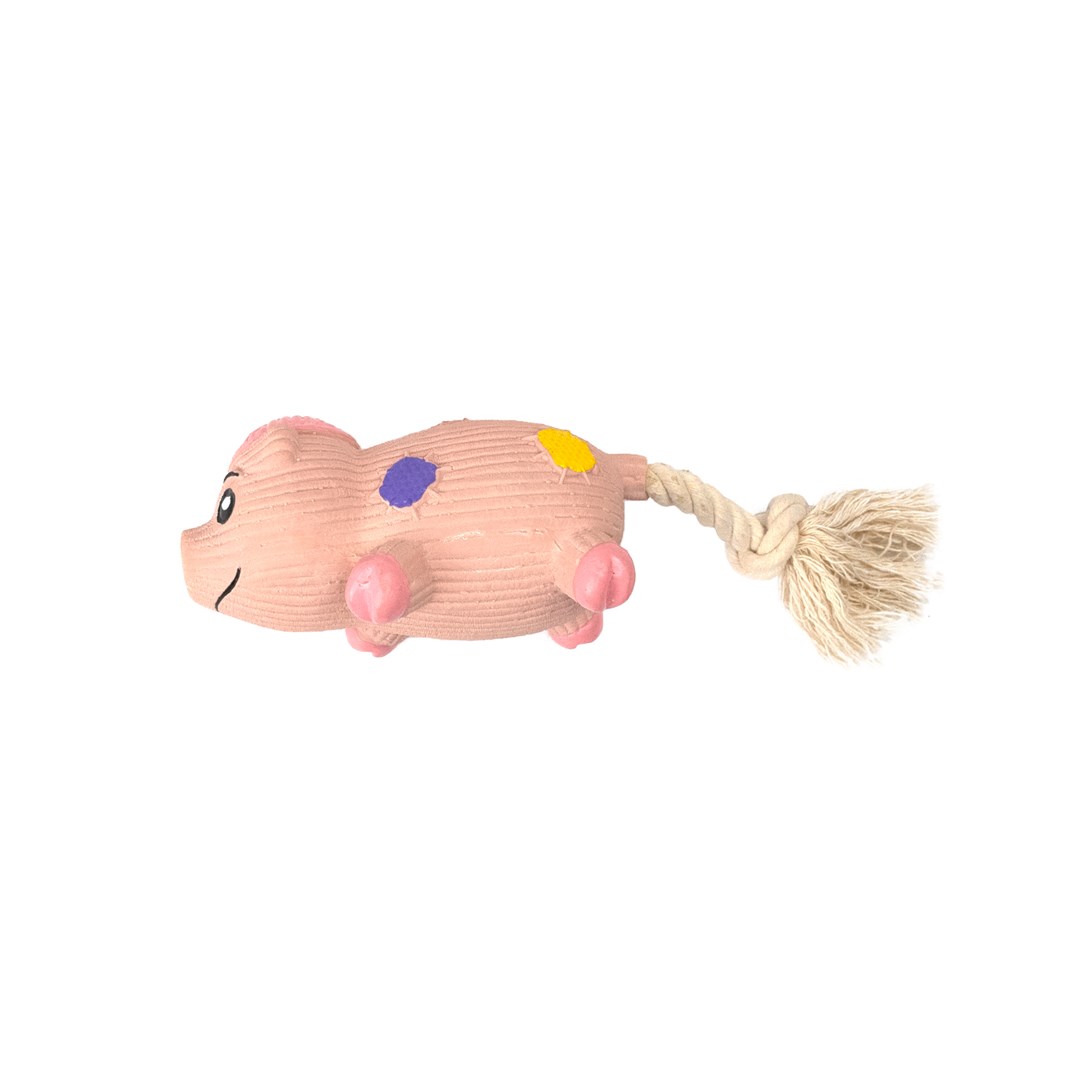 HAP TOY LX PIG PINK ROPE 27CM
