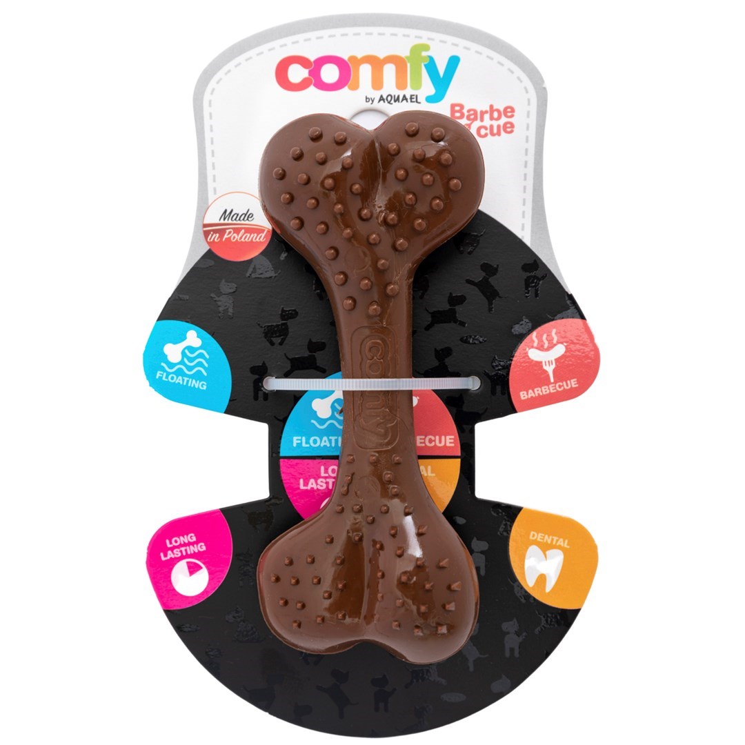 COMFY TOY DENTAL BONE BARB 12,5CM BROWN
