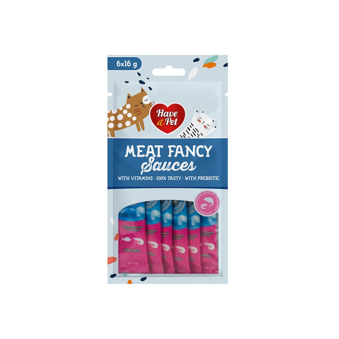 HAP FANCY SAUCES CAT TUNA AND KRILL 6X16