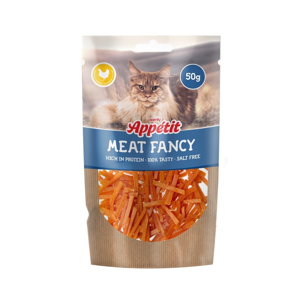 COMFY APPETIT FANCY CAT CHICK STRIPS 50G