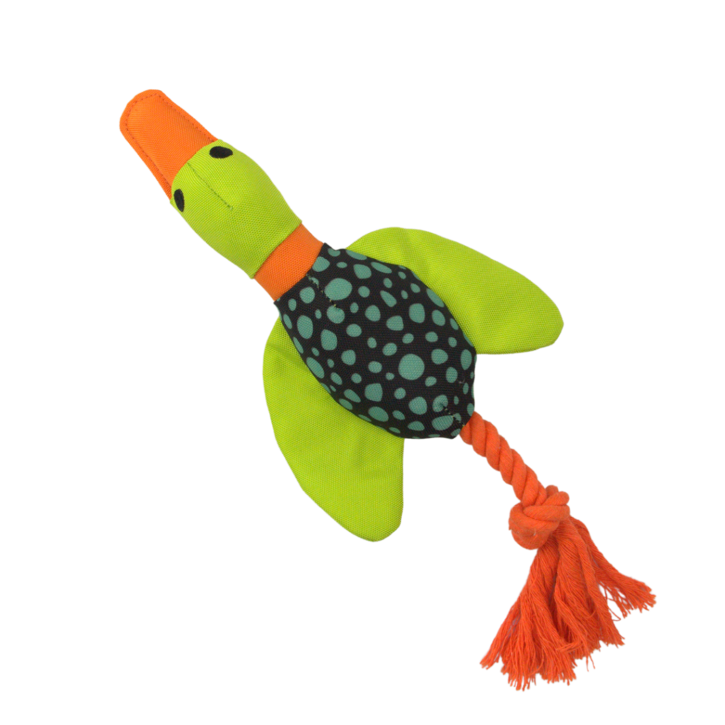 HAP TOY RUSTY DUCK ROPE GREEN 33CM